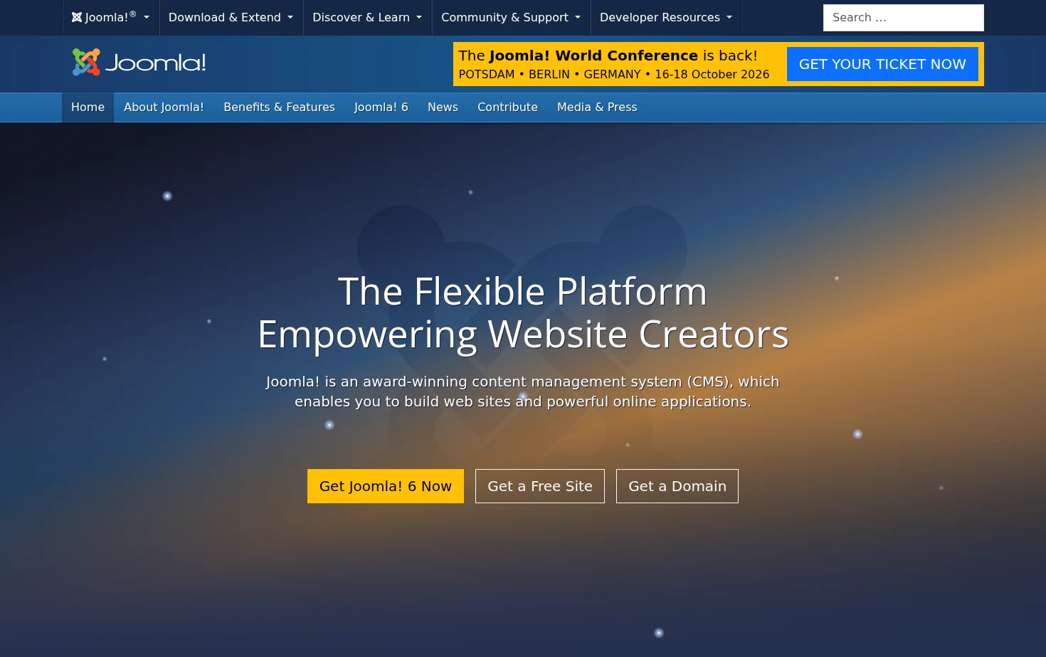 Joomla! 页面快照